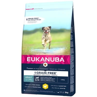 Eukanuba Grain Free Adult Small / Medium Breed Poulet Pour Chien