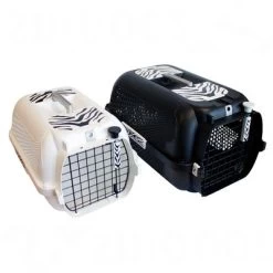 Cage De Transport Catit White Tiger Voyageur, Noir Pour Chat Et Petit Chien -Pet Care Soldes 293336 catit transportbox whitetiger white9 2