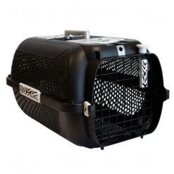 Cage De Transport Catit White Tiger Voyageur, Noir Pour Chat Et Petit Chien -Pet Care Soldes 293337 catit transportbox whitetiger black1 0