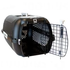 Cage De Transport Catit White Tiger Voyageur, Noir Pour Chat Et Petit Chien -Pet Care Soldes 293337 catit transportbox whitetiger black3 0