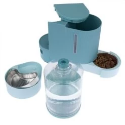 Distributeur D'eau Et De Nourriture TIAKI, Bleu Clair Pour Chien Et Chat -Pet Care Soldes 302396 pla tiaki wasser und futterspender fg 6133 3