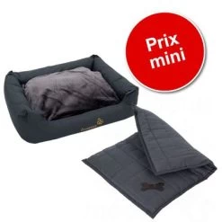 Lot : Panier Sleepy Time Avec Coussin, Gris + Couverture Freedom Bone Pour Chien