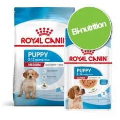 Pack Bi-nutrition : Croquettes + Sachets Royal Canin Medium Pour Chien