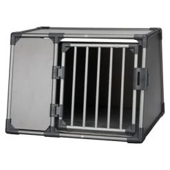 Cage De Transport Trixie En Aluminium Pour Chien, Gris Foncé -Pet Care Soldes 95764 pla trixie transportbox aluminium large 92x64x78cm 4