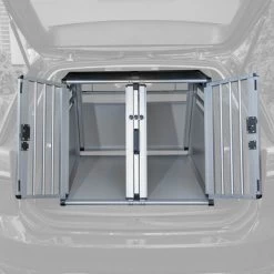 Cage De Transport Double AluRide Pour Chien 24 Cage De Transport Double AluRide Pour Chien -Pet Care Soldes 99505 autohunde doppelbox inside car grau fg 5806 9